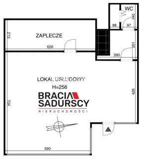 Lokal 135m2 front parter Kurdwanów