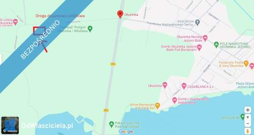 Działka budowlana, rekreacyjna 9,5a domek media j. Białe Okuninka