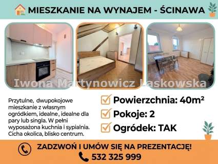 2 pokojowe mieszkanie do wynajęcia, Ścinawa
