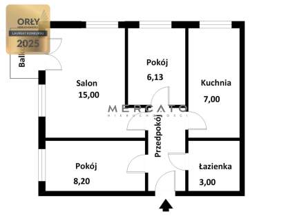 3 pokoje, Mokotów, ul. Orzycka 10.
