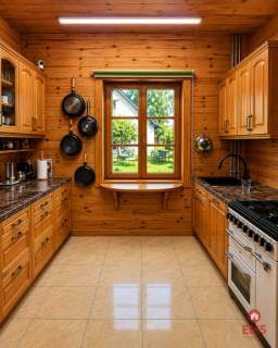 Drewniany dom premium nad stawem 1 ha Sauna