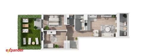 3 pokoje Ogródek loggia Dwustronne 74 m 