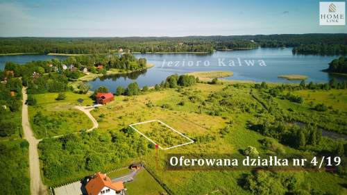 Działka 1243m widok na Jezioro Kalwa - 100m