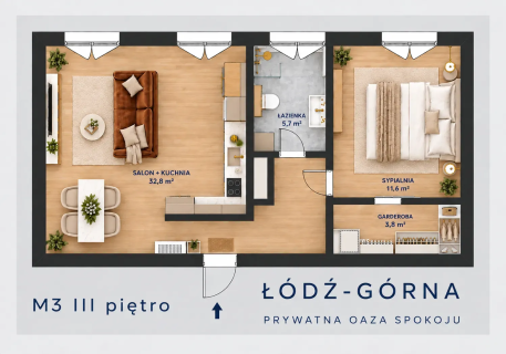 Luksusowa oaza spokoju M3 w Centrum Łodzi-Górna