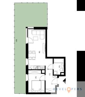 Spokojna okolica I 2 pokoje z ogródkiem 43 m2
