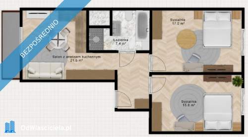 3 pokoje 61,1 m balkon winda Kraków, Stare Miasto