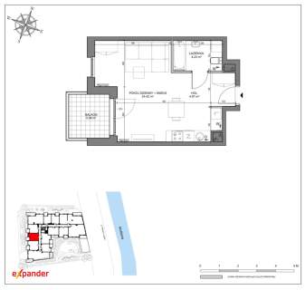 Apartament 33,52 m nad Motławą Blisko Starego Miasta