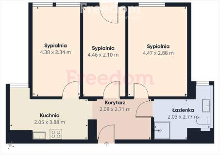 3 pokoje 53 m2, Praga Południe