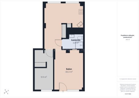 50 m Po remoncie Balkon Centrum Zawiercia