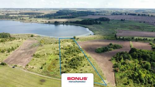 Działka budowlana z linią brzegową jez. Blanki