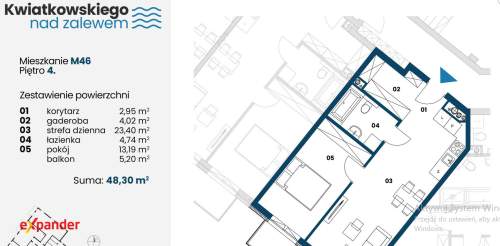 Apartament 2 pokoje z windą duży balkon