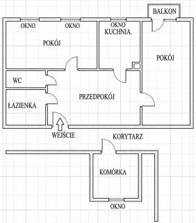 3 pokoje, balkon, piwnica Lelewela Joachima