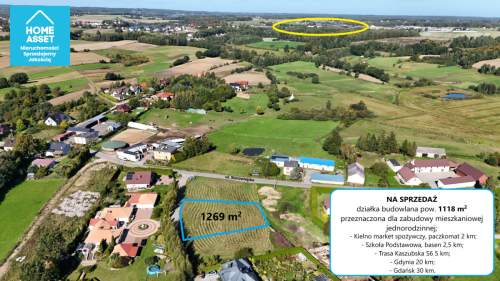 Działka budowlana 1269 m MPZP Media Warzno