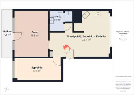 53 m 2 pokoje Balkon Wyżyny DO WPROWADZENIA