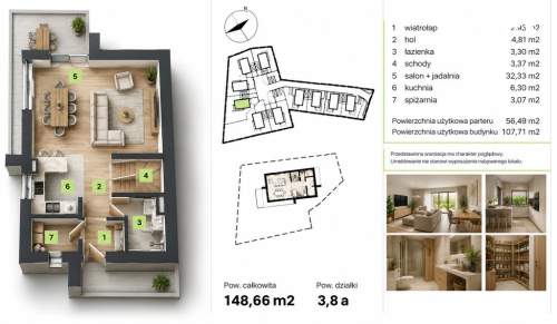 Osiedle domów wolnostojących, 107m2 w Mnikowie