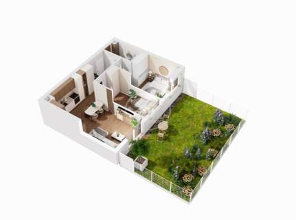 Trzypokojowe mieszkanie z ogrodem 55m2