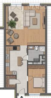 2 pokoje z ogrodem 64m2 i garażem 20m2 Tolkmicka