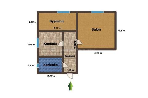2 pokoje / 41,5 m2 / 2 piętro / dodatkowo garaż