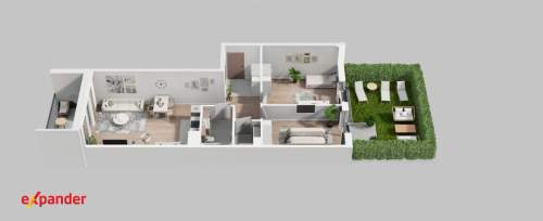 3 pokoje Ogródek loggia Dwustronne 74 m 