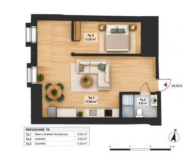 2 POKOJE - RYNEK PODGÓRSKI - 32 M2 - 1 PIĘTRO