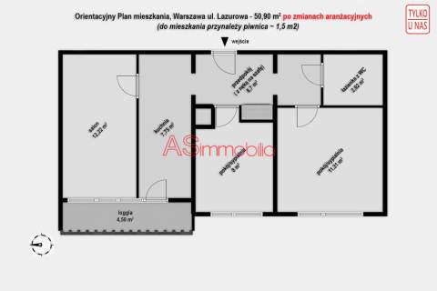 Mieszkanie, 50,90 m2, Warszawa, po remoncie 