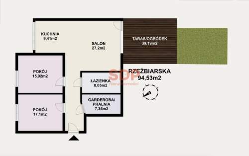 Dąbie 94,53 m2 3 pokoje duży ogród i taras garaż podziemny