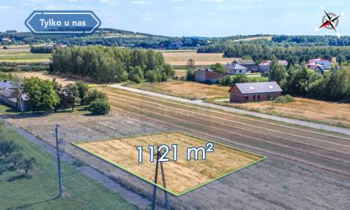 Działka budowlana 1121 m wymiarowa Zawada, Mstów