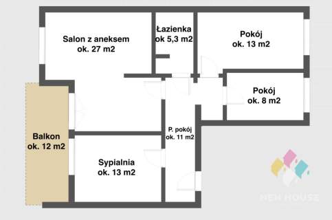 Jaroty, 4 pok. o pow. 78,8 m2 z balkonem i garażem