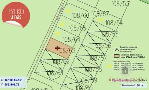 Działka nr 108/63, Deszczno, WZ, możliwe 1750 m2