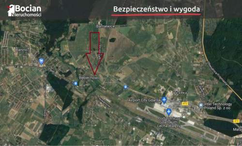 Płaska, słoneczna działka z mediami Rębiechowo