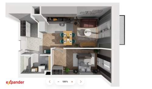 2 pokoje Garderoba Balkon 503 tys.