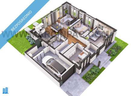 Bliźniak 100 m2 z ogródkiem 600 m2 poddasze 40 m2