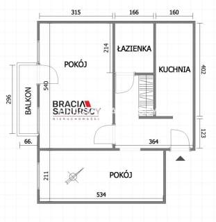 Osobna kuchnia, dwa pokoje. Wieliczka.