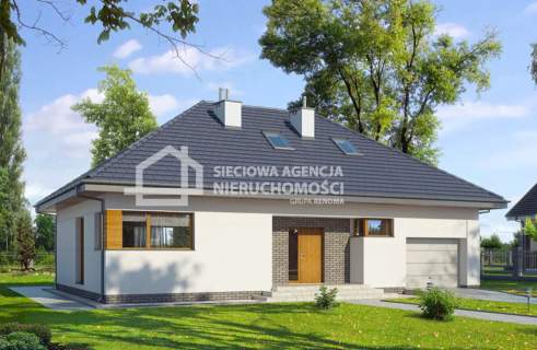Domki rekreacyjne i dom w budowie.