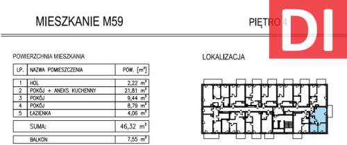 Nowe 3 pokoje 46,32 m2 Al. Solidarności