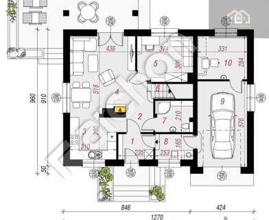 SKAWINA DOM 155 m2, DZIAŁKA 11 ARÓW