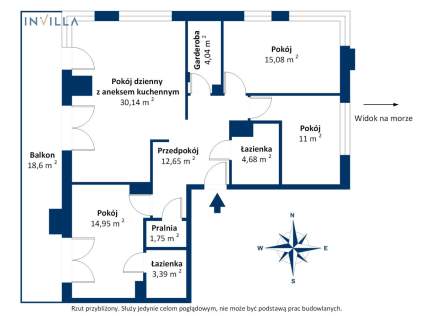 Penthouse z widokiem na Zatokę Portova 101 m