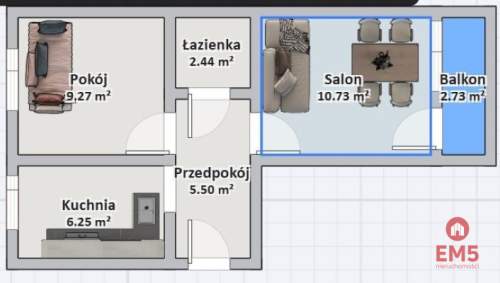 Idealne 2 pokoje 1 piętro 51m2