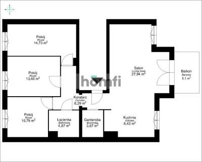 SŁAWIN - 4 pokoje - BEZCZYNSZOWE 92 m2
