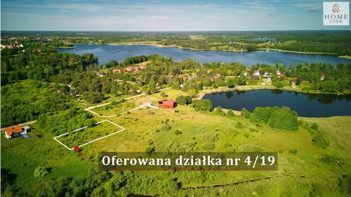 Działka 1243m widok na Jezioro Kalwa - 100m