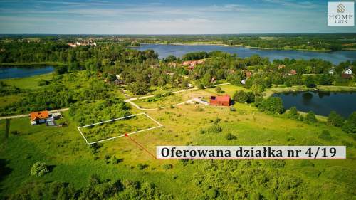 Działka 1243m widok na Jezioro Kalwa - 100m