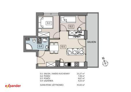 3 pokoje - duży balkon - 5 minut pieszo do UAM Morasko