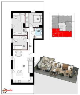 Apartament 4pok z dużym balkonem na ostatnim piętrze