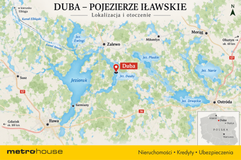 Duba działka budowlana z WZ blisko jezior