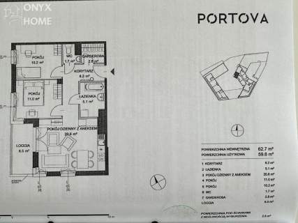 4 min pieszo przystanek 3 pokoje, hala, loggia, k