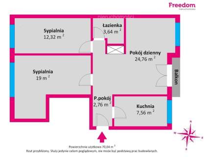3 pokoje oddzielna kuchnia balkon