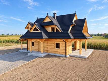 Cisek pow. kędzierzyńsko-kozielski dom z bali stan surowy z