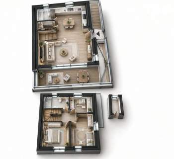 Dwupoziomowe mieszkanie z tarasem 19,48m2
