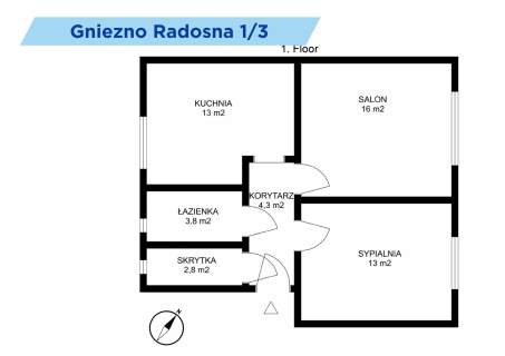 2 pokojowe Gniezno, ul. Radosna 1