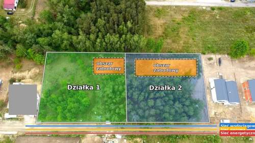Działka budowlana z lasem , prąd, woda, gaz